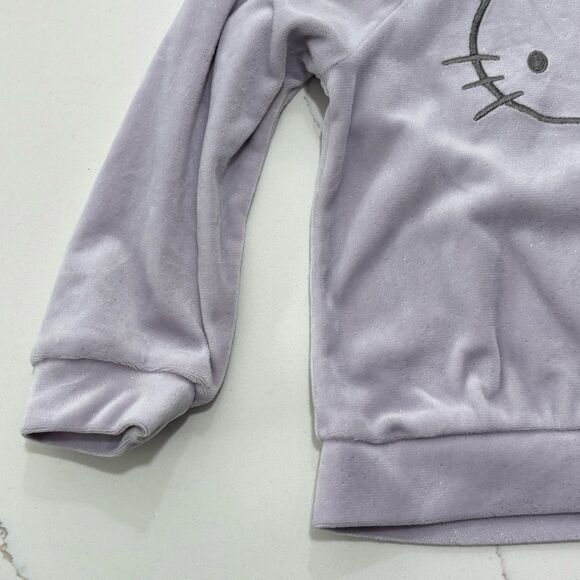 Hello Kitty Toddler Girls Purple Lavender Long Sleeve Soft Velour Sweatshirt 3T - Picture 5 of 16
